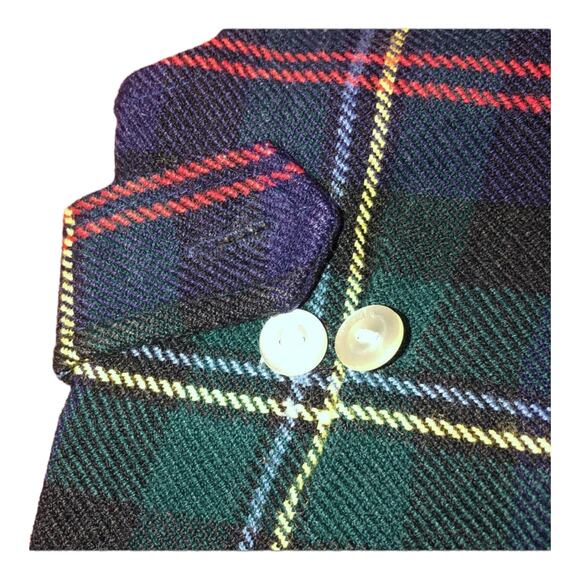 Vintage Mine Alone plaid overalls, longalls, navy, red and green 3T - Picture 5 of 12